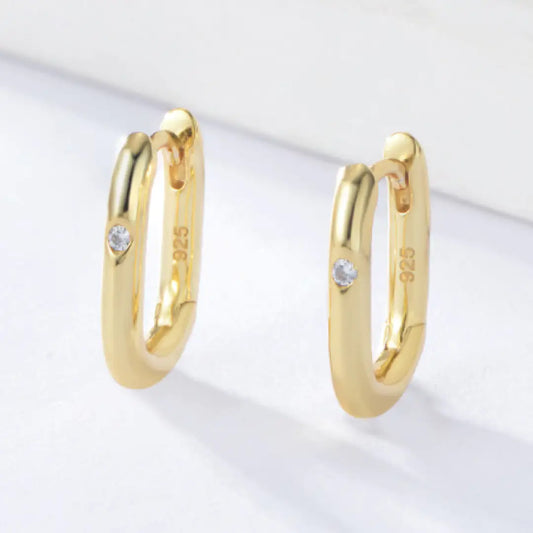 Golden U-Huggie Earrings