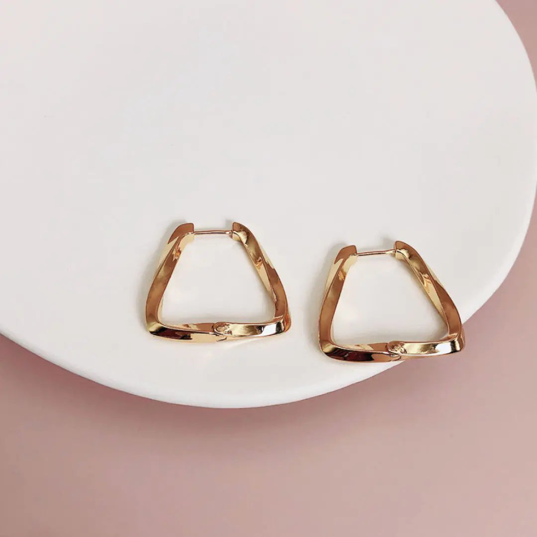 Twist Gold Hoop Earrings